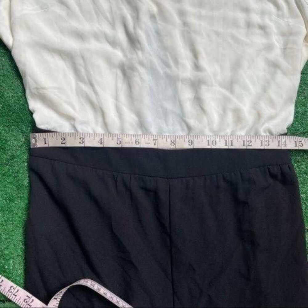 Black & Ivory Sleeveless Jumpsuit Open Back Sz L - Picture 7 of 10